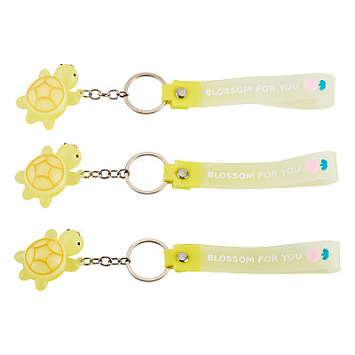 3Pcs PVC Tortoise Pendant Keychains KEYC-TADJ0001-02A-1