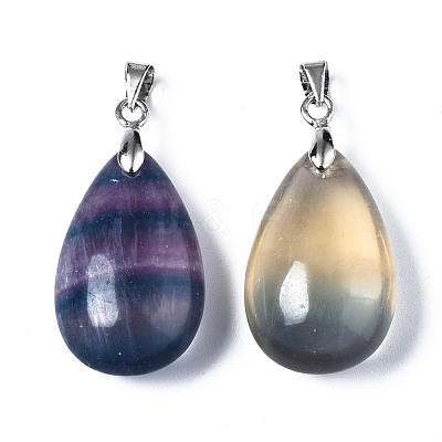 Natural Fluorite Pendants G-S243-21-1