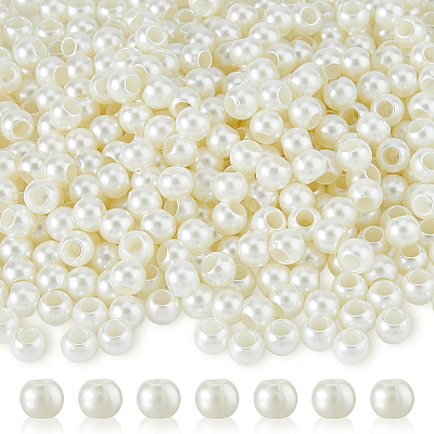500Pcs Imitation Pearl Acrylic European Beads OPDL-DC0001-02-1