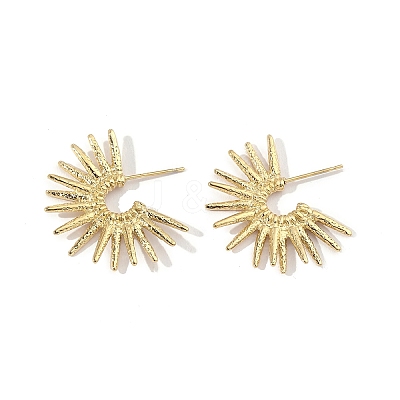 201 Stainless Steel Sun Stud Earrings EJEW-D084-14G-1
