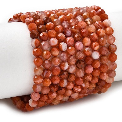 Natural Red Agate Beads Strands G-G343-B02-4mm-1