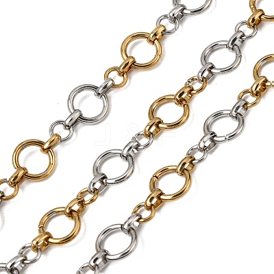 Two Tone 304 Stainless Steel Ring Link Chains CHS-K018-45GP-1