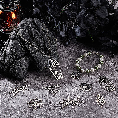 12Pcs 6 Style 201 Stainless Steel Pendants STAS-SC0004-98-1
