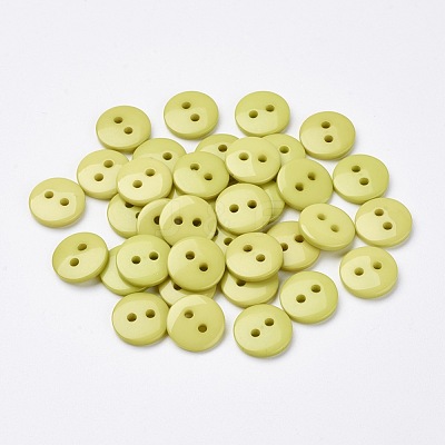 2-Hole Flat Round Resin Sewing Buttons for Costume Design BUTT-E119-18L-15-1