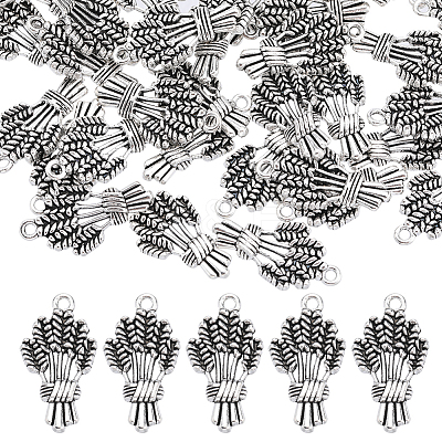 50Pcs Autumn Theme Tibetan Style Alloy Pendants FIND-SC0006-37-1