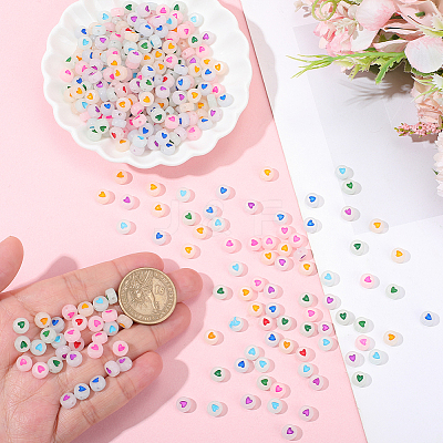 600Pcs Luminous Acrylic Beads MACR-PA0001-23-1