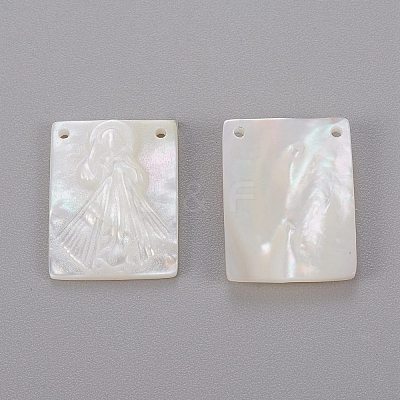 Natural White Shell Mother of Pearl Shell Pendants X-SHEL-K004-06-1