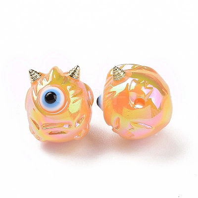 UV Plating Rainbow Iridescent Acrylic Beads OACR-A018-03A-1