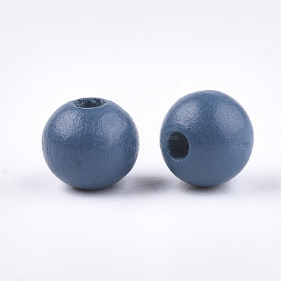 Painted Natural Wood Beads WOOD-S049-05C-1
