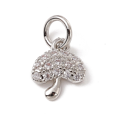 Brass Micro Pave Cubic Zirconia Charms ZIRC-F132-19P-1