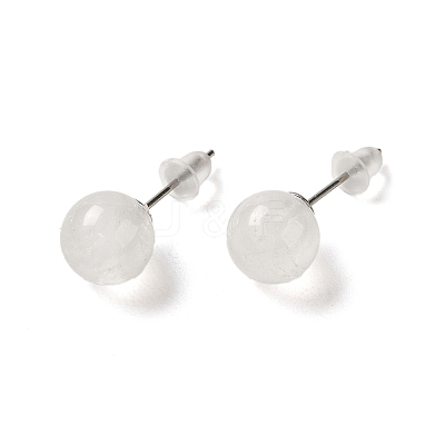 Natural Quartz Crystal Stud Earrings X-G-B075-02P-03-1