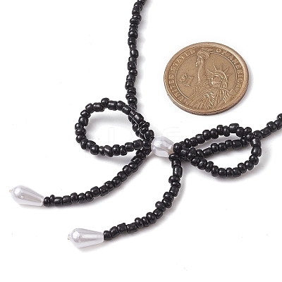 Bowknot 304 Stainless Steel Necklaces NJEW-JN04670-1