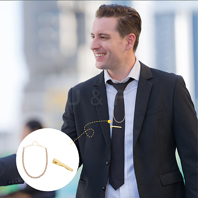 Brass Tie Clip AJEW-FG0003-09-1