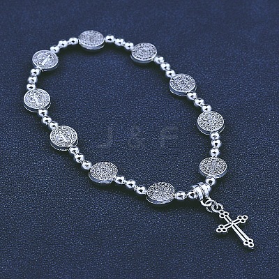 Alloy Cross Charm Bracelet PW-WGC5E24-01-1