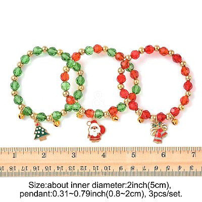 CCB Plastic & Glass Bead Bracelets BJEW-FS00029-1