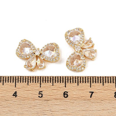 Brass Micro Pave Cubic Zirconia Beads KK-H078-31G-1
