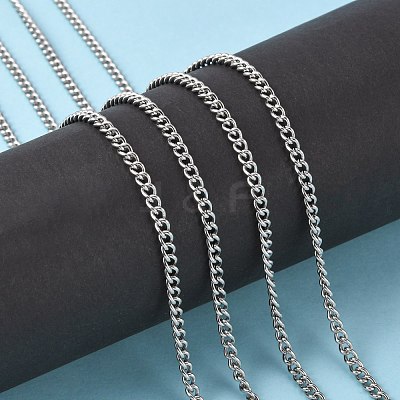 Tarnish Resistant 304 Stainless Steel Curb Chains CHS-R008-01-1