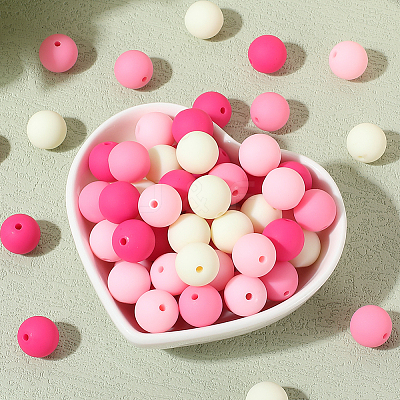 Rubberized Style Imitated Silicone Acrylic Beads MACR-PA0001-06B-01-1
