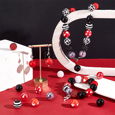 1 Set Mixed Style Acrylic Round Beads Sets SACR-PH0001-52H-1