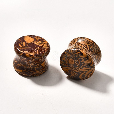 Natural Miriam Stone Ear Plugs Gauges G-I359-12B-1