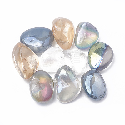 PVD Vacuum Plating Natural Quartz Crystal Beads G-T004-40-B-1