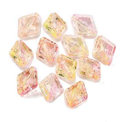 51Pcs Transparent Two Tone Acrylic Beads MACR-K359-19A-1