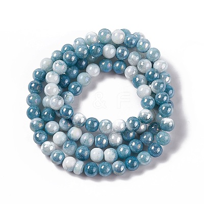 Electroplated Glass Beads Strands GLAA-C023-01J-1