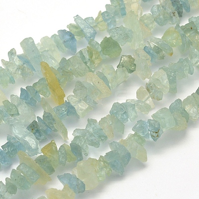 Rough Raw Natural Aquamarine Beads Strands G-K202-33B-1