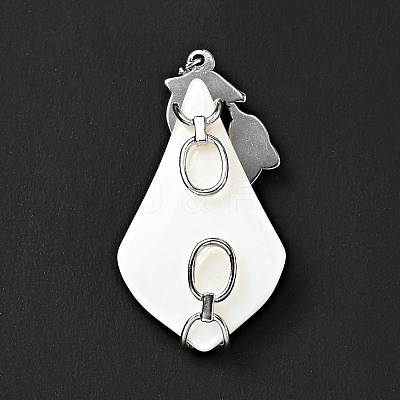Natural White Shell Pendants SSHEL-C010-07P-1