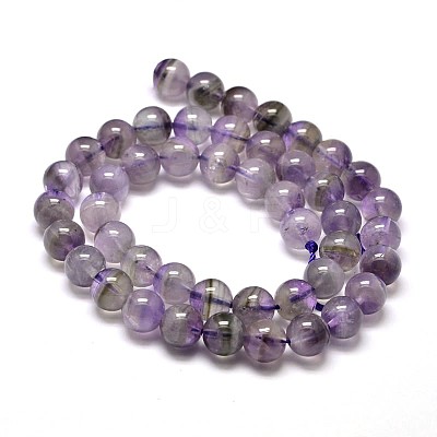 Natural Amethyst Round Bead Strands G-I168-08-10mm-1