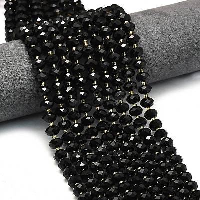 Natural Black Onyx Beads Strands G-P573-A18-01-1
