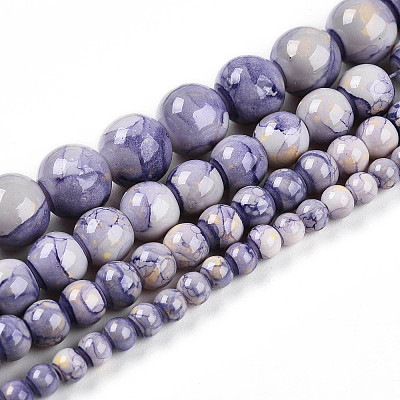 Baking Paint Glass Beads Strands X-DGLA-N003-8mm-C08-1