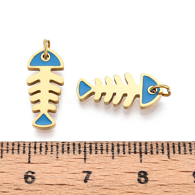 304 Stainless Steel Enamel Pendants STAS-N115-02B-G-1