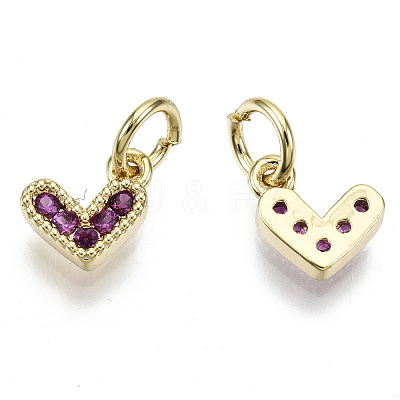Brass Micro Pave Cubic Zirconia Charms KK-N227-33G-NF-1