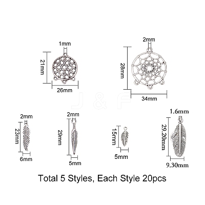 Tibetan Style Alloy Chandelier Components Links and Pendants TIBE-PH0004-47AS-1