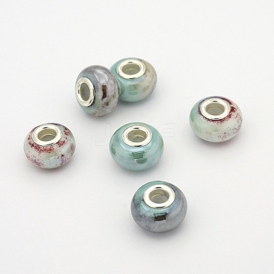 Rondelle Handmade Porcelain Large Hole European Beads OPDL-M009-09-1