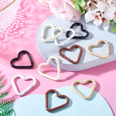 10Pcs 5 Colors Aluminum Spring Gate Rings KEYC-TA0004-77-1