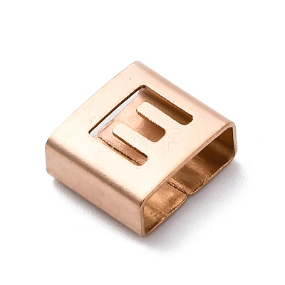 Ion Plating(IP) 304 Stainless Steel Square Slide Charms STAS-L132-25E-RG-1