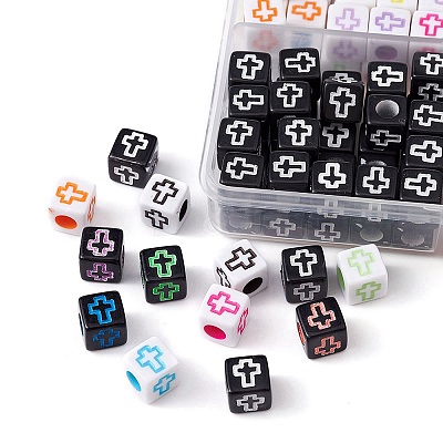 160Pcs 4 Styles Craft Style Acrylic Beads MACR-YW0002-73-1