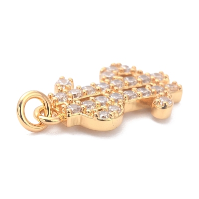 Brass Micro Pave Cubic Zirconia Pendants ZIRC-O044-18G-1