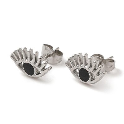304 Stainless Steel Eye Stud Earrings EJEW-C114-17P-1