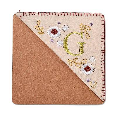 4Pcs Letter Personalized Hand Embroidered Corner Bookmarks JX587G-1