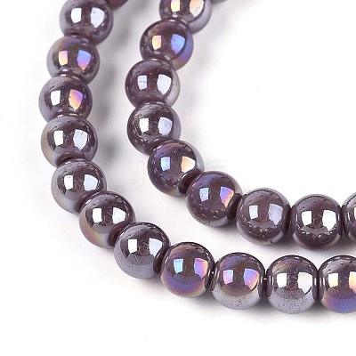 Electroplate Opaque Glass Beads Strands GLAA-T032-P4mm-AB15-1
