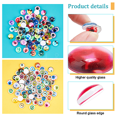 2Bags 2 Colors Glass Eyes Cabochons KY-PH0001-56-1