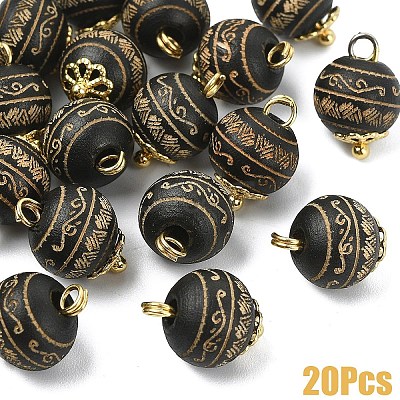 20Pcs Wood Pendants PALLOY-YW00200-01-1