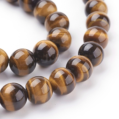 Natural Tiger Eye Beads Strands G-G099-8mm-4-1