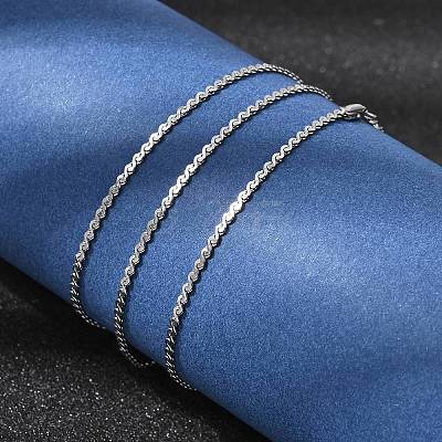 12Pcs 304 Stainless Steel Serpentine Chain Necklaces for Men Women NJEW-H093-19P-03-1