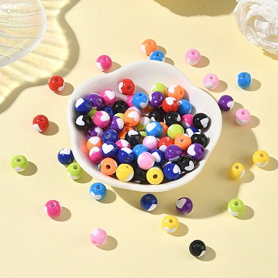 Opaque Acrylic Beads X-MACR-S775-8mm-M-1