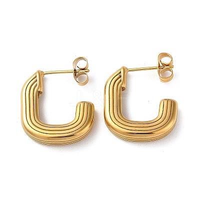 Ion Plating(IP) 304 Stainless Steel Stud Earrings EJEW-H127-05G-1