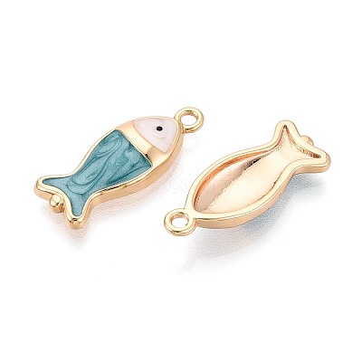 Brass with Enamel Pendants KK-T073-38G-1
